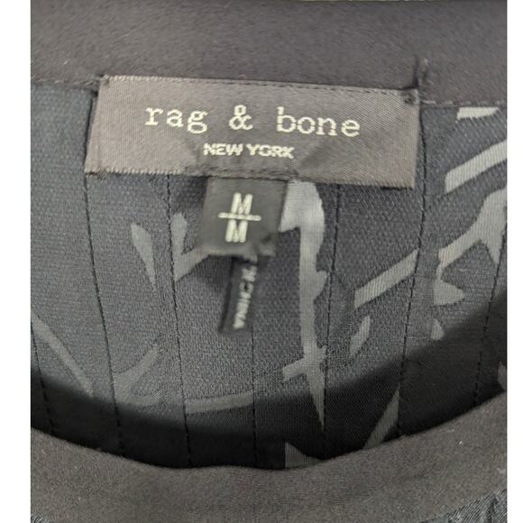 Rag & Bone Rubie Silk Blend Floral Burnout Long Sleeve Black Mini Dress Medium - Picture 5 of 13